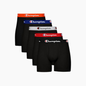 Champion Men's Everyday Cotton Stretch 5 Pack Boxer Briefs, Total Support Pouch