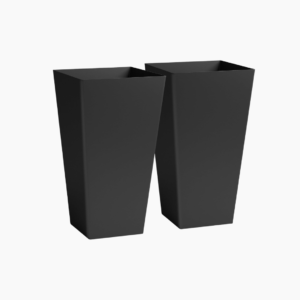 Worth 20" Tall Planters Set of 2, Black Tall Plant Pots for Indoor Outdoor