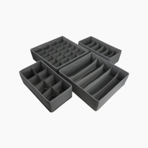 Drawer Organizer Clothes Set of 12 White-Grey - Dresser Organizer