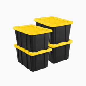 Sterilite Industrial Storage Tote with Lids for Garage, 27 Gallon